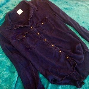 Size Small Embroidered Denim Top from Francescas’s